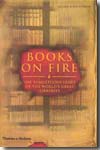 Books on fire