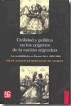 Civilidad y política en los orígenes de la nación argentina. 9789505577484