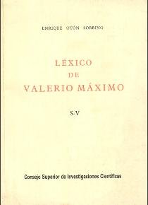 Lexico de Valerio Maximo. S-V.. 9788400071349