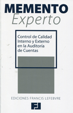 MEMENTO EXPERTO-Control de calidad interno y externo en la auditoría de cuentas