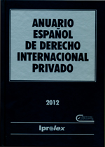 Anuario Español de Derecho Internacional Privado 2012