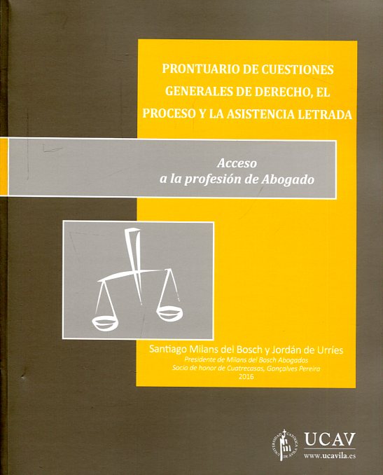 Prontuario de cuestiones generales de Derecho, el proceso y la asistencia letrada. 9788490403921
