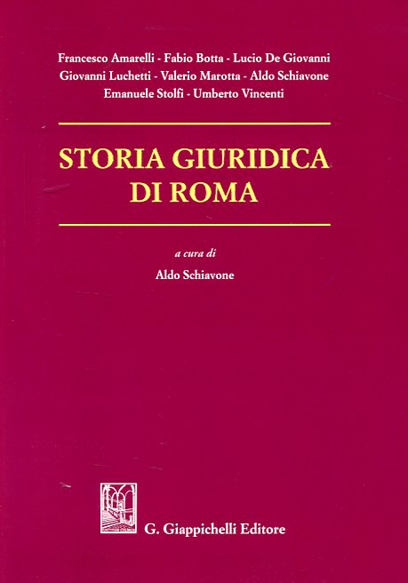 Storia giuridica di Roma. 9788892104334
