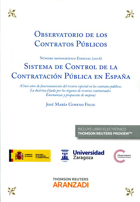 Sistema de control de la contratación pública en España. 9788490995655