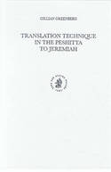 Translation technique in the Peshitta to Jeremiah