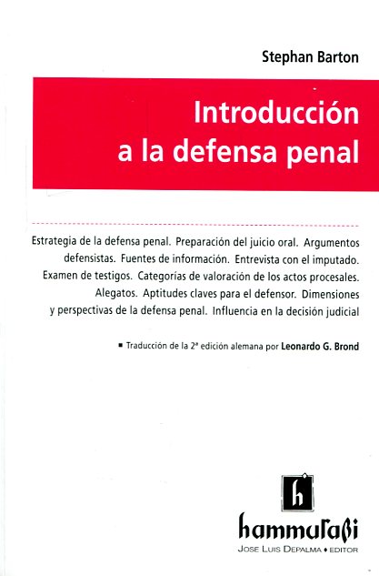 Introducción a la defensa penal. 9789507417160