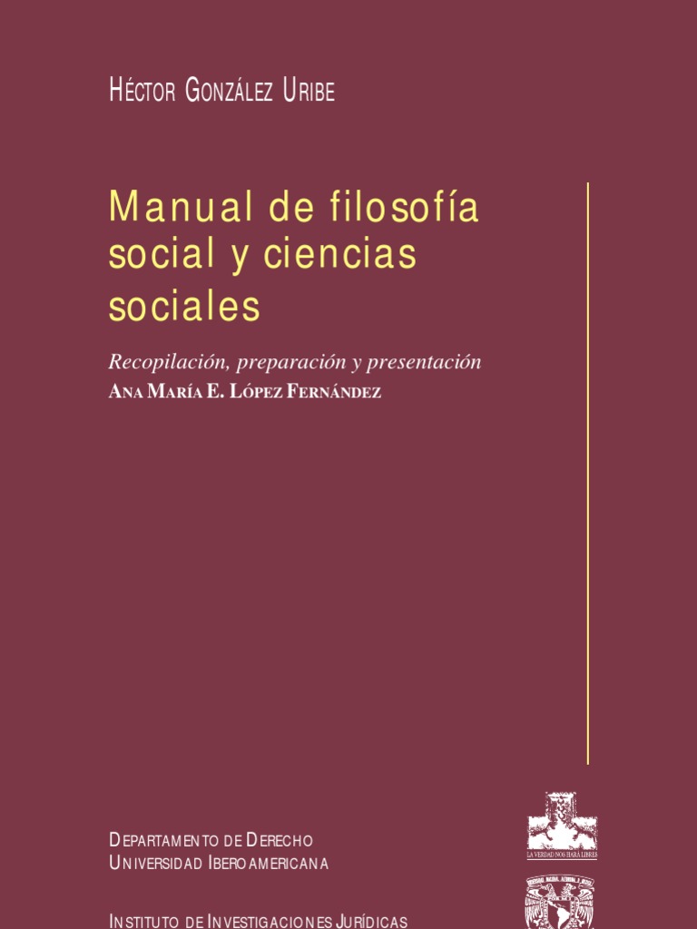 Manual de filosofía social y ciencias sociales. 9789683692078