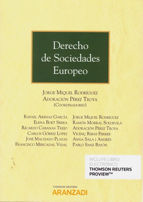 Derecho de sociedades europeo. 9788413081380