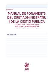 Manual de Fonaments del Dret Administratiu i de la Gestió Pública. 9788411697118