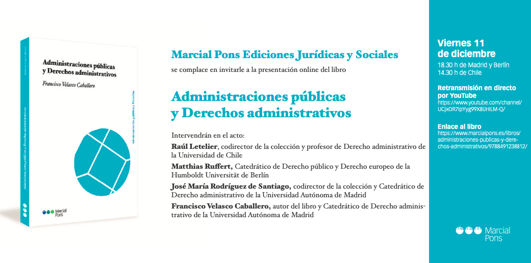 Presentación online del libro Administraciones públicas y Derechos administrativos