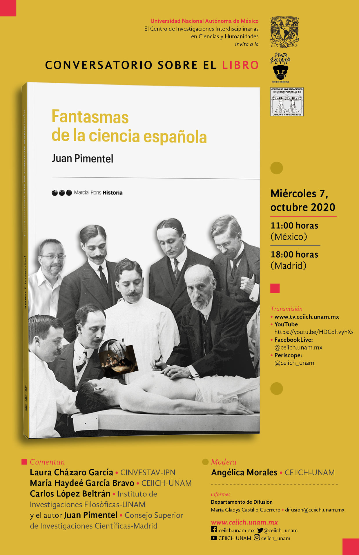 Conversatorio sobre el libro Fantasmas de la ciencia española de Juan Pimentel