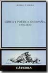 Lírica y poética en España, 1536-1870. 9788437620954