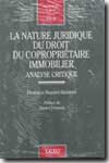 La nature juridique du Droit du copropriétaire immobilier