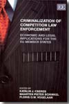 Criminalization of competition Law enforcement. 9781845426088