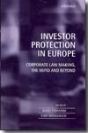 Investor protection in Europe. 9780199202911