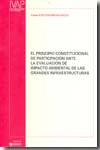 El principio constitucional de participación ante la evaluación de impacto ambiental de las grandes infraestructuras. 9788477773047
