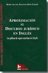 Aproximación al discurso jurídico en inglés. 9788496261259