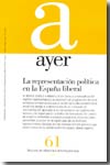 La representación política en la España liberal. 9788496467279