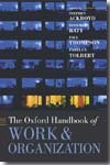 The Oxford handbook of work and organization