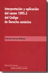 Interpretación y aplicación del canon 1095.3 del Código de Derecho canónico. 9788498360769