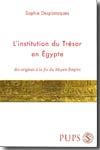 L'institution du trésor en Égypte. 9782840504511