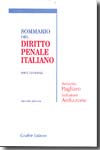 Sommario del Diritto penale italiano. 9788814131981