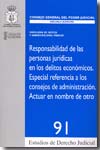 Responsabilidad de las personas jurídicas en los delitos económicos. 9788496518964