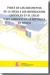 Índices de los documentos de la ayuda a los republicanos españoles en el exilio y del gobierno de la República en México