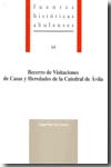 Becerro de Visitaciones de Casas y Herdades de la Catedral de Ávila. 9788496433410