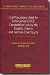Civil procedure used for enforcement of EC competition Law by the english, french and german Civil Courts. 9789041124715