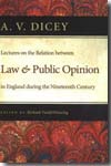 Lectures on the relation between Law and public opinion in England during the ninteenth century