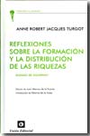 Reflexiones sobre la formación y la distribución de las riquezas. 9788472094789