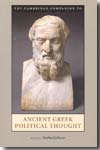 The Cambridge Companion to ancient greek political thought. 9780521687126