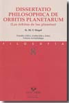 Dissertatio philosophica de orbitis planetarum. 9788498602548