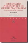 Dissertatio philosophica de orbitis planetarum