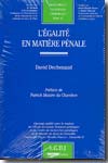 L'égalité en matière pénale. 9782275033679