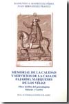 Memorial de la calidad y servicios de la Casa de Fajrado, Marqueses de los Vélez. 9788496308688