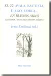 El 27: Ayala, Bautista, Diego, Lorca... en Buenos Aires. 9788481919417