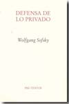 Defensa de lo privado. 9788481919776