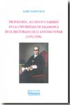 Profesores, alumnos y saberes en la Universidad de Salamanca en el rectorado de D. Antonio Tovar (1951-1956)