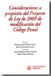 Consideraciones a propósito del proyecto de Ley de 2009 de modificación del Código Penal