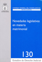 Novedades legislativas en materia matrimonial. 9788496809703