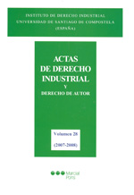Actas de derecho industrial y derecho de autor. Tomo XXVIII (2007-2008). 9788497685894