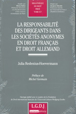 La responsabilité des dirigeants dans les sociétés anonymes en Droit français et Droit allemand. 9782275035659