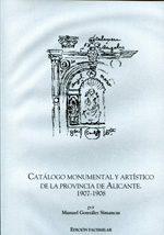 Catálogo monumental y artístico de la provincia de Alicante