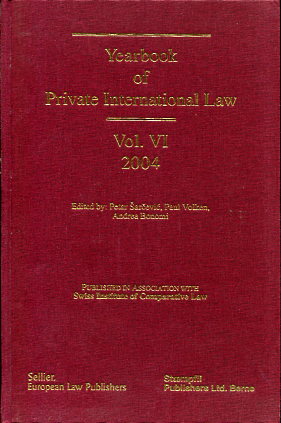 Yearbook of Private International Law VI - 2004. 9783935808361