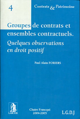 Groupes de contrats et ensembles contractuels. 9782275027616