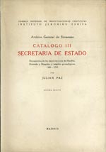 Archivo General de Simancas. Catalogo III. Secretaria de Estado. 100679159