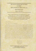 Reales disposiciones sobre registradores de la propiedad (siglos XIII-XIX). 9788488973603