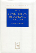The governing Law of companies in EU Law. 9781849462969